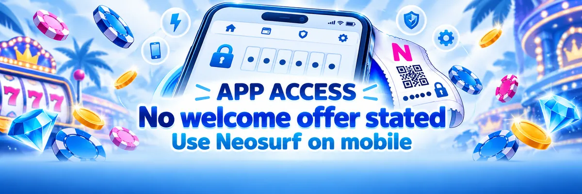 Playful hand-drawn smartphone with a Neosurf voucher and N mark, tilted across a spacious pale blue gradient background.