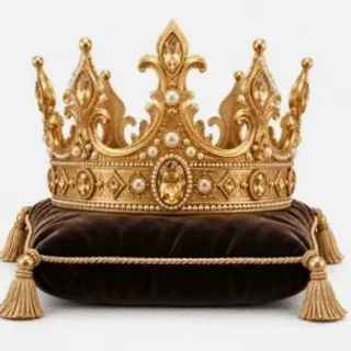 Gold crown on cushion — Neosurf