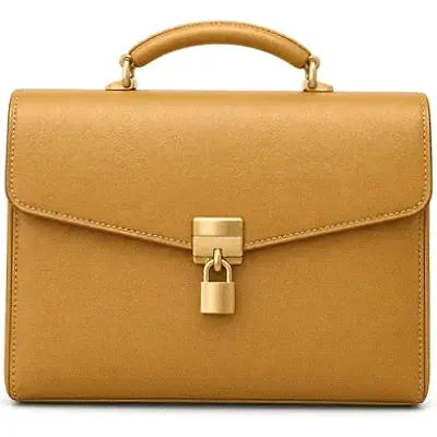 Locked leather briefcase — Neosurf